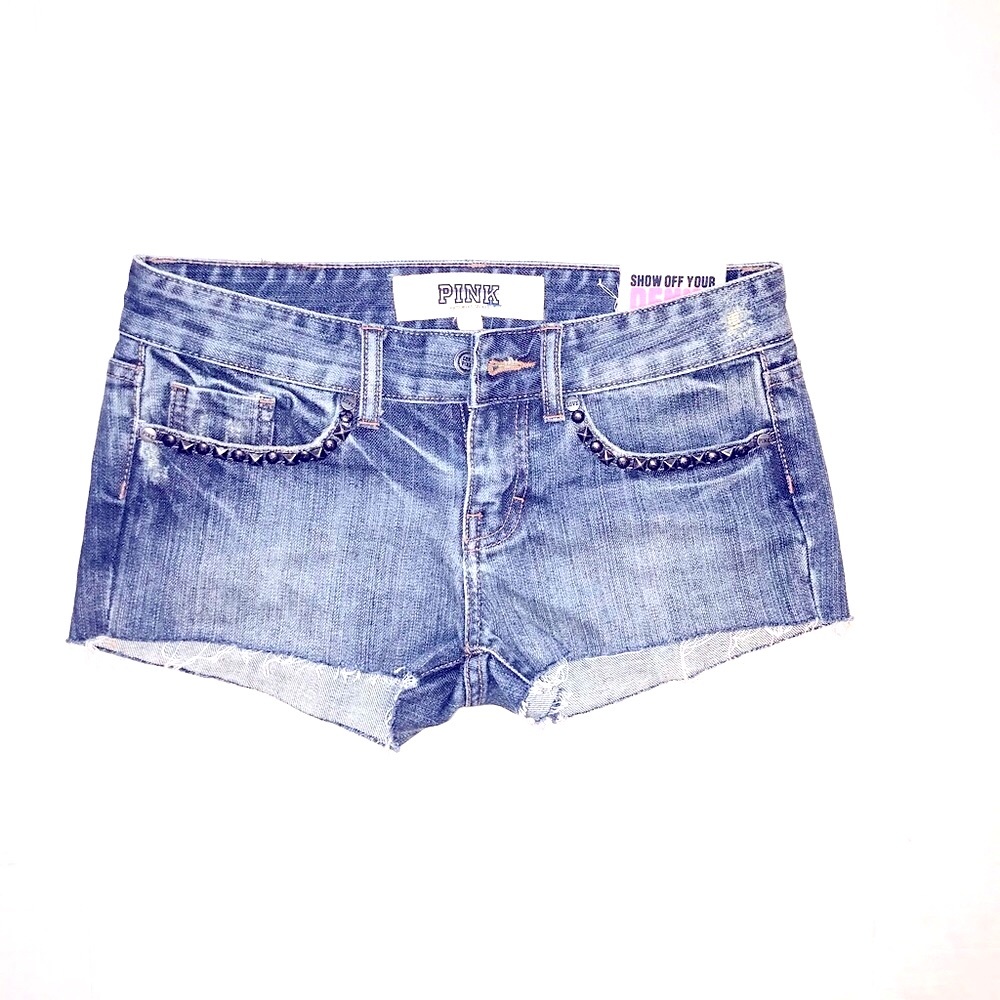 NWOT-Victoria's Secret Pink Low Rise Denim Shorts
